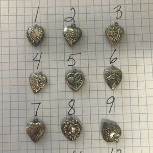 Vintage Puff Heart Charms